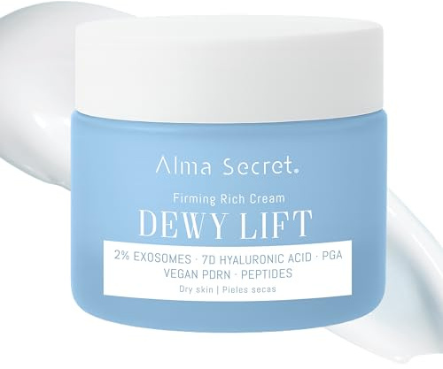 ALMA SECRET | Dewy Lift Rich Firming Cream | Crema de día reafirmante, redensificante e hidratante con 2% Exosomas, PDRN Vegano, 7D Ácido Hialurónico y PGA | 50 ml (Piel seca)