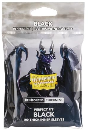 Dragon Shield - Standard Perfect Fit Thick Inner Sleeves - (100 Sleeves) - Black