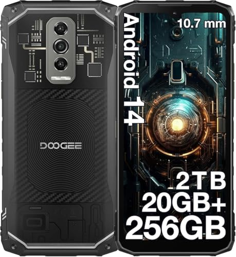 DOOGEE Blade 10 Ultra Outdoor Handy Ohne Vertrag, 20 GB + 256 GB Outdoor Smartphone, 10,7 mm ultradünn, transparente Rückseite, 5150 mAh, 6,56 Zoll HD+ 90 Hz, 50 MP, IP68/69K/NFC/GPS