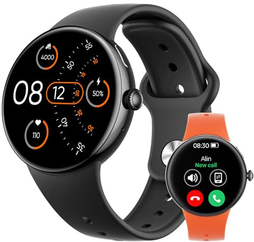 Parsonver Smartwatch con Chiamate Bluetooth, AMOLED Display, AI ChatGPT | Smartwatch con 120+ Sport Integrato, Frequenza Cardiaca e Sonno, Cinturini a Sgancio Rapido Bicolore