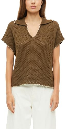 s.Oliver Strickpullover mit überschnittenen Schultern und Polokragen