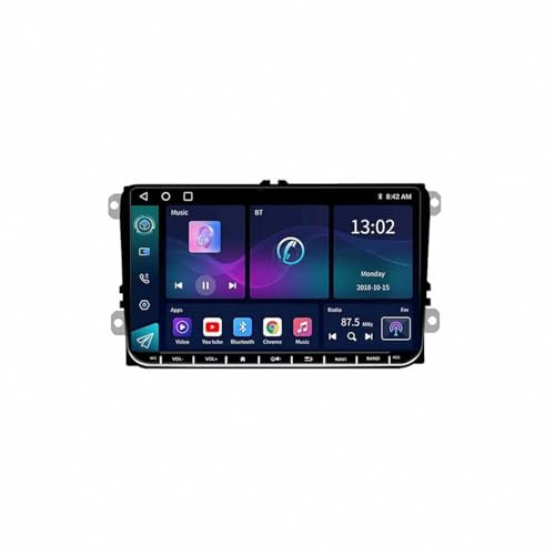 Portable Car Radio Carplay Screen for VW Golf 5 Passat B6 T5 Amarok Volkswagen Skoda Wireless Carplay Android Auto, Ips Touchscreen Radio, Gps Navigation, Bluetooth Fm Dash, 8 Core 8G+256G