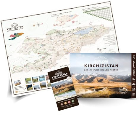 Guide de voyage Explore Kirghizistan + Carte Adventure Travel Map | 4x4, van, moto et vélo | 2ème édition