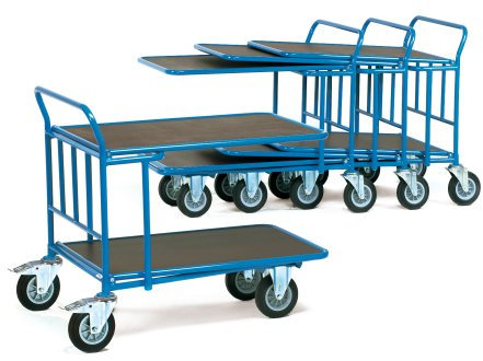 Fetra Transportgeräte mkkc971 Schubkarre mit 2 Böden, 1000 mm x 600 mm Plattform Durchmesser