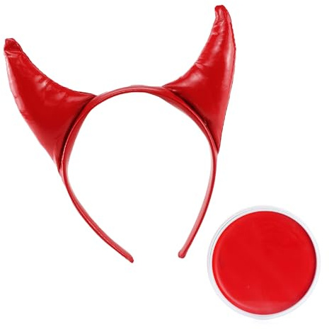 I LOVE FANCY DRESS LTD TEUFELS ROT SCHWARZE PERÜCKE MIT ROTEN HÖRNER