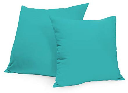 Rollmayer 2er Set Deko-Kissen Kissenhülle Kissenbezug Sofakissen Kollektion Vivid (Türkis 17, 40x40cm)