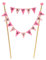 amazing buntings, Happy Christening Cake Topper, Handmade Pink Bunting Flags Banner Party Decoration, Fully Assembled with Food Grade Wooden Poles