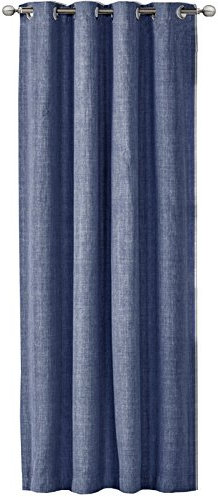 JEMIDI Vorhang Blickdicht 140x245cm - Gardine mit Ösen Anbringung - Ösenschal Dekoschal Leinen Optik - 100% Polyester für Wohnzimmer Schlafzimmer