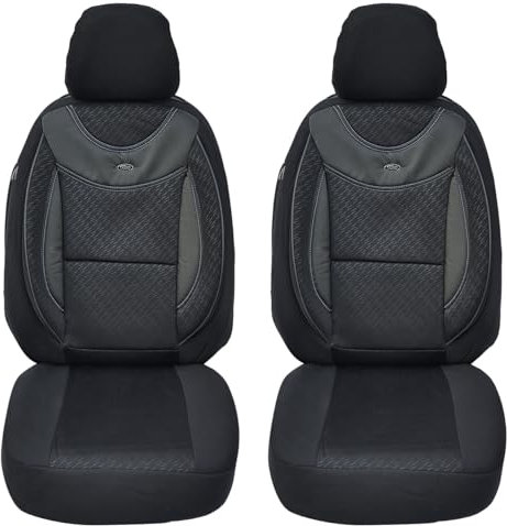 BREMER SITZBEZÜGE Maß Auto Schonbezüge kompatibel mit Ford Focus 4 Fahrer & Beifahrer Set ab 2018 / Auto Sitzbezüge Schonbezug Set Autositzbezüge 2er Pack in Schwarz (G102)