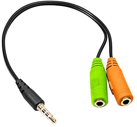 OcioDual Adaptateur Jack, Cable Audio et Microphone, Double Jack Stéreo 3,5mm Mâle vers 2 Femelle Audio pour Casque et Prise Microphone pour Gaming, Cable Splitter PC Laptop, Tablette