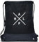 Alphachoice Turnbeutel Beutel Rucksack Damen und Herren Hipster Sportbeutel mit Wasserdichten Reissverschlussfächer und veganem Leder - schwarz (Alpha)