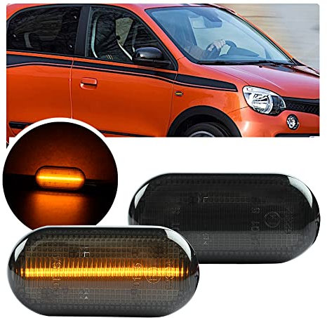 NSLUMO 2Pcs Smoked Lens LED Side Marker Indicator Lights Blinkerlampe für Rena/ult Megane Clio N/issan Interstar Dacia Logan Duster