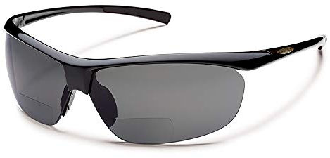 Urbanium Eyewear Modell Nizza – Sportsonnenbrille in schwarz - polarisierend mit unauffälligen Lesefenster im unteren Bereich der Gläser mit Addition +1.50