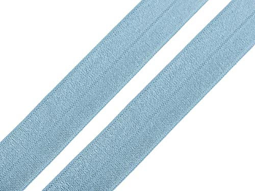 maDDma 1m Falzgummi 20mm Faltgummi elastisches Einfassband Schrägband Saumband Farbwahl, Farbe:Mittelblau