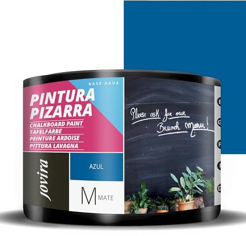 JOVIRA PINTURAS Peinture Ardoise. Pour peindre, dessiner et écrire à la craie sur les murs. (375 Millilitres, Bleu)