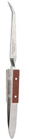 Pinzette per saldatura, set di pinzette di precisione con bloccaggio a croce durevole, punta autobloccante curva/diritta per strumento di creazione di gioielli(Curved mouth)