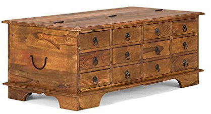 Woodkings® Couchtisch Truhe Merlin 110x60 Massivholz Palisander Echtholz rustikal Wohnzimmer Möbel Büromöbel