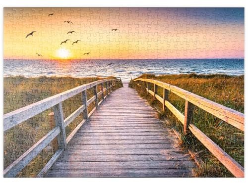 MyPuzzle Sonnenuntergang am Dünenstrand, Nordsee - Premium 500 Teile Puzzle - MyPuzzle Sonderkollektion von Puzzle Galaxy