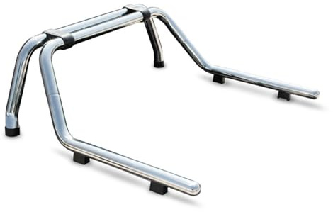 OMAC Überrollbügel Rollbar kompatibel mit VW Amarok Gefärbten Stahl Edelstahl Silber 1tlg