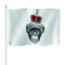 Yekiua Affe mit Kronenflagge, 91x152 cm, niedlich, lustiger Schimpansenkopf, König, Hochformat, UV-geschützt, Banner, langlebige Flagge für drinnen und draußen, mit Messingösen, Weiß,Grau