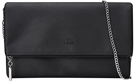 GM LIKKIE Clutch-Geldbörse für Damen, großer Umschlag, Clutch, Umhängetasche, faltbar, PU-Leder, Clutches Bag, Schwarz
