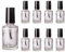 10PCS 15ml/0.5oz Transparent Empty Glass Nail Polish Bottles Refillable Clear Nail Polish Container Vial Pot with Brush Cap for Nail Art Sample