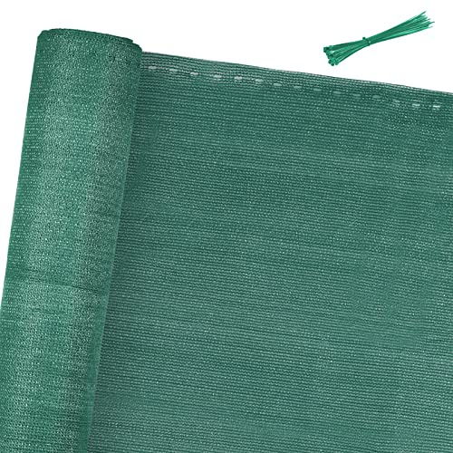 Yakimz Brise-vue - Filet d'ombrage - 1,8 x 20 m - 150 g/m² - En polyéthylène haute densité - Protection contre le vent - Protection solaire avec serre-câbles - Résistant aux déchirures - Tissu - Vert
