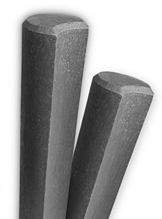 hanit® Hohlkehlpalisaden | Höhe: 80cm | Ø11cm | grau | 18 Stück | aus Recycling-Kunststoff | Gartenpalisaden mit Hohlprofil