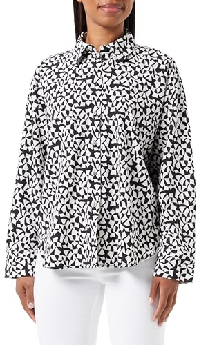 VERO MODA Damen Vmeva Oya Ls Shirt Wvn, Black/Aop:oya, S