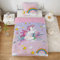 Yasida Einhorn Bettwäsche 140x200 Rosa für Teenager Mädchen - Lila Regenbogensterne Pferde Set - Bettbezug und Kopfkissenbezug 65x65cm - Geschenk für Kinder