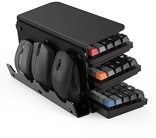 Ceolup Tastatur-Maus-Aufbewahrungsregal 3-stufiges Standrahmenregal Aus Acryl,Mehrzweck-Aufbewahrungszubehör Für Tastaturen Für Arbeitszimmer, Ausstellungshallen, Sammlungsschränke