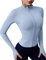 Rapbin Jacke Langarm Damen Laufjacke Sportjacke Leichte Gym Tops Atmungsaktiv Laufshirts Slim fit Trainingsjacke Fitness Workout Oberteil für Laufen Yoga Stil 2-Blau XS