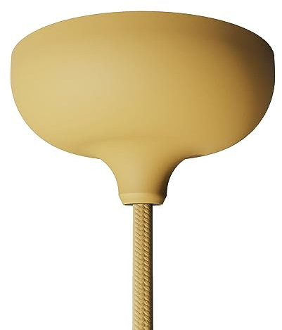 creative cables - Kit Lampenbaldachin aus Silikon mit zentraler Bohrung und vorgesehenem Seitenloch - Senf