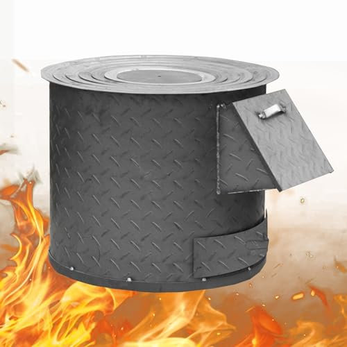 GUAWJRZDP Camping Wood Stove, Wood Burning Stove, firewood heating stove, Stable and durable,Easy to add firewood,clean ashes,barrel shaped,for Camping,Cookout,Travel (Size : Top diameter 73cm/28.7IN