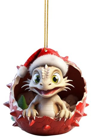 Weihnachtsbaum Drachen Anhänger, Weihnachtsanhänger Deko Kleine Anhänger Deko für Weihnachten Geschenke Weihnachtsbaumschmuck Ornament Geschenk Anhänger Weihnachten Deko für Weihnachten (C, 8x5x1cm)