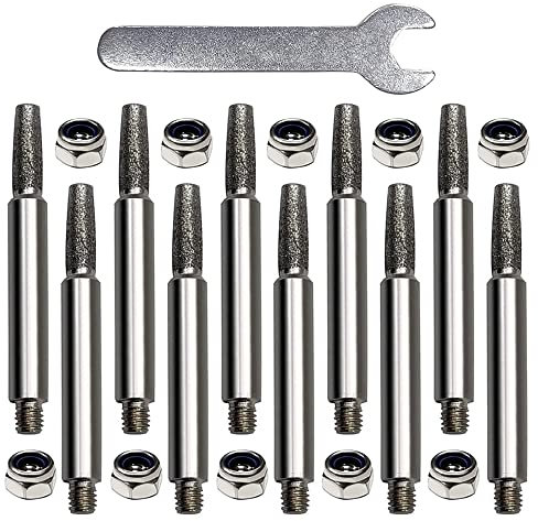 Kocusu Lot de 10 Affuteuse de Chaine Tronconneuse,Haute Dureté Affuteur Chaine Tronçonneuse,Aiguiseur Chaine Tronconneuse pour Un Polissage Rapide et Facile de la chaîne,4 mm