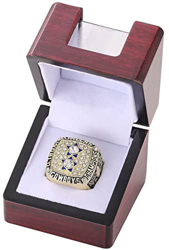 SYUFRE Champion-Ring, Nachbildung Aller Vorherigen-Ringe,T Display-Box, Für Fans, Freunde Und Familie Zum Geburtstag/1977 Cowboys/11
