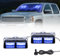 JMEST LEAD 2 in 1 Blue Windshield Dash Strobe Lights, 2PCS Front/Rear Car Windshield Strobe Recovery Lights, 16-LED 18 Modes Safety Flashing Warning Beacon Lights For Trucks Van Snowplow, S2-B