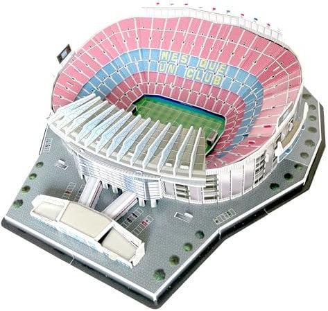 Habarri Camp NOU Stadion Puzzle 3D - 3D Puzzle-Stadion - 3D Fußballstadion für Kinder und Erwachsene - Modell eines Fußballstadions - Modellbau - 69 Elemente