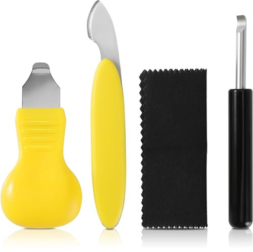 Botober 4 strumenti professionali per la rimozione della parte posteriore dell'orologio, apri cassa posteriore, set di sostituzione della batteria dell'orologio, kit di riparazione per orologi, Giallo