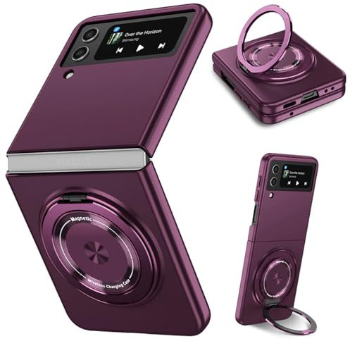 ZHOZEXIN Compatibile con Samsung Galaxy Z Flip 4 Custodia, Protezione magnetica Cerniera, PC opaco antiurto con impugnatura antiscivolo per Samsung Galaxy Z Flip 4 5G (viola)