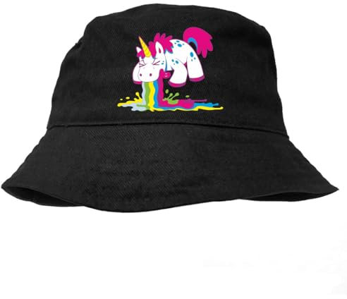Anglerhut Einhorn Fun Spass lustige Motive pink Festival Bucket hat Sonnenhut