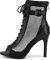 VCIXXVCE Stivali da Ballo Latino Americano Donna con Punta Aperta Nero Scarpe da Ballo con Tacco Alto, 40 EU