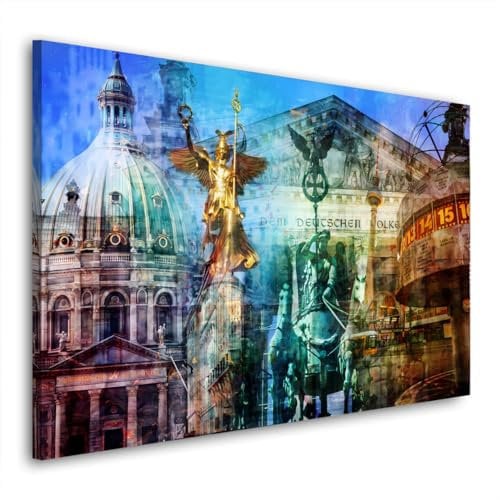 Berlin Pop Art Deutschland Wandbild Leinwandbild Kunstdruck XL Wanddeko Größe 60x40x2cm