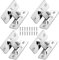 90 Degree Right Angle Door Lock, 4 Pcs Internal Door Latch Locks for Bedroom Door, Bathroom Door | Stainless Steel Bolt Lock, Toilet Door Lock - 4.4x1.9cm