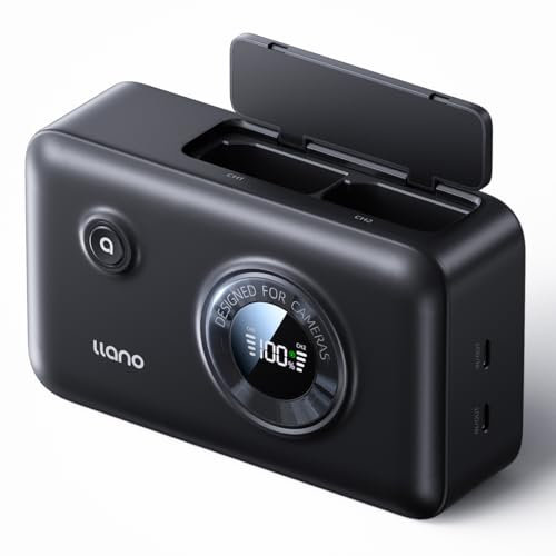 llano Chargeur Rapide Batterie EN-EL15A EN-EL15B EN-EL15C EN-EL15 Batterie Externe intégrée de 12400 mAh pour Nikon Z8 D7500 Z6II D850 D750 Z6 ZF D7200 D7100 D7000 D500 Z7II Z7 Z5 D610 D600