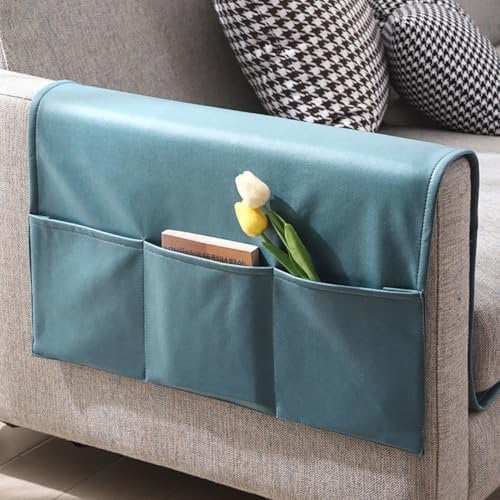 Sofa Chair Couch Armrest Organiser Armchair Hanging Storage Bag Waterproof Sofa Couch Armrest Cover Organizer Caddy Sofa Arm Tidy Holder Pouch for Tablet Phone Glasses Book Magazine TV Remote Control