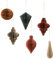 NICROLANDEE Weihnachtsdekorationen, 6 Stück 3D Mini Weihnachts Papier Ornamente mit Glitzerrand, Weihnachten Hängende Ornamente Deko für Weihnachtsbaumdekoration, Weihnachtsfeiern, Neujahrsdekoration