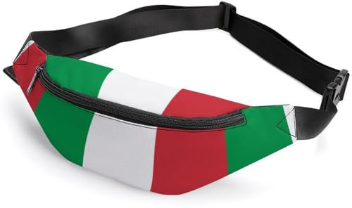 JZemdybill Hüfttasche, Gürteltasche mit Italien-Flagge, verstellbare Bauchtasche zum Laufen, Spazierengehen, Wandern, Flagge Italien, 36*15cm