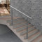 KiwiHood Outdoor Handrail Safety Grab Rail 2-3 Step Stair Railing Kit Stainless Steel Stair Handrail Outside Metal Stair Railing for Indoor Outdoor Concrete Steps, Porch Steps (100cm with 2 cross bar)